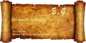 Brauch Gergő névjegykártya